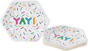 img 1 attached to 🍽️ Convenient 24-Count Disposable Plates - Hexagon Design for Kids Birthday Party, Appetizer, Lunch, Dinner, and Dessert - 9 x 8 Inches