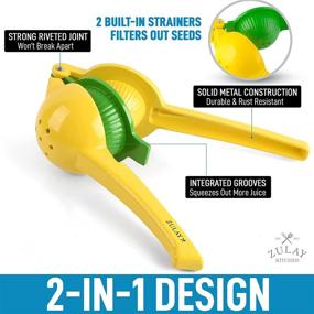 img 3 attached to Zulay Metal 2-In-1 Lemon Lime Squeezer - Hand-Squeezed Juicer for Lemons and Limes - Superior Manual Citrus Juicer for Maximum Extraction