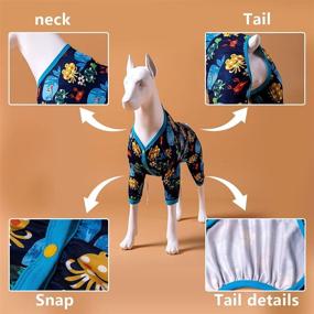 img 2 attached to Printed Stretch Jersey Knit Marine Family Dog Pajamas by LovinPet 🐶 - Lightweight Pullover Pet Pajamas with Full Coverage - Large Dog Onesie Jumpsuit