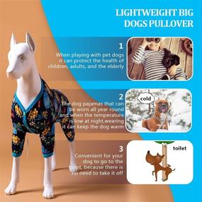 img 3 attached to Printed Stretch Jersey Knit Marine Family Dog Pajamas by LovinPet 🐶 - Lightweight Pullover Pet Pajamas with Full Coverage - Large Dog Onesie Jumpsuit