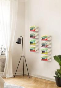 img 2 attached to 📚 STORAGE MANIAC Invisible Floating Bookshelves: Heavy-Duty White Organizers (4 Pack)