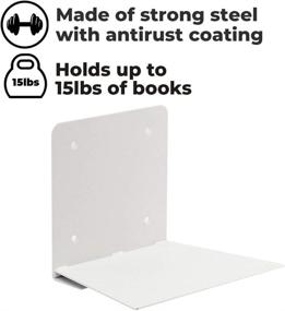 img 1 attached to 📚 STORAGE MANIAC Invisible Floating Bookshelves: Heavy-Duty White Organizers (4 Pack)