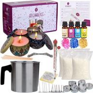 complete diy candle making kit for adults – 66 pcs with 4 decorative candle tins, 10 tealight candle tins, soy wax, dye, fragrance oils, cotton wicks, melting pot, and wick holder – arts, crafts, and candle-making supplies logo