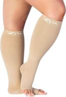 🧦 zeta open toe xxxl 26 inch wide calf plus size compression socks 20-30 mmhg - soothing support for fatigue, leg swelling & pain relief, prevents edema, dvt (1 pair) nude логотип