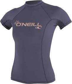 img 4 attached to 🌞 O'Neill Women's Basic Skins UPF 50+ Short Sleeve Rash Guard: Superior Sun Protection for Active Women
