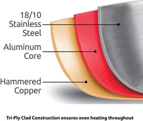 img 2 attached to 🍳 Lagostina Martellata Copper Cookware Set, 10-Piece, Hammered Tri-Ply Stainless Steel, 18/10