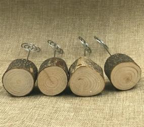 img 1 attached to senover Rustic Real Wood Base Wedding Table Number Holders - Elegant Party Decoration Card Holders for Memorable Celebrations (20pcs Table Numbers)