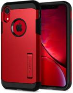 🔴 spigen tough armor military grade iphone xr case 6.1 inch - red: a sturdy and durable choice logo