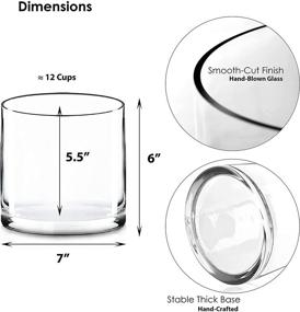 img 1 attached to 🌺 Цилиндрическая ваза для цветов из стекла CYS EXCEL, 6x7 дюймов - несколько размеров для выбора центральных композиций из стеклянных ваз и держателей для плавающих свечей типа "ураган