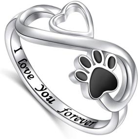 img 4 attached to 🐾 Puppy Pet Lovers Paw Print Ring: 925 Sterling Silver Animal Jewelry for Pet Owners - Perfect Gift for Pet Loving Friends & Families