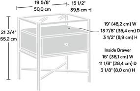 img 2 attached to 🪑 Sauder Harper Heights Side Table, White Finish, Dimensions: 19.69" x 15.55" x 21.73", with Storage