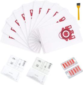 img 3 attached to Replacement Miele FJM Vacuum Bags 10PCS, High-Efficiency AirClean 3D Dust Bags with 2 Motor Protection Filters & AirClean Filter (Includes 2 Fragrant Packs and Brush)