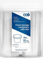 🍱 convenient edi deli food storage containers with lids - 50 sets (8oz) for easy organization and freshness логотип