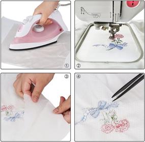 img 1 attached to 🧵 Simthread Fusible No Show Mesh Cut Away Stabilizer Backing Interlining for Embroidery and Sewing - Lightweight 1.9 oz 12&#34; x 10 Yards/Roll