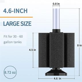 img 2 attached to 🐠 Pawfly Large Bio Sponge Filter - Quiet Betta Fry Shrimp & Small Fish Foam Filter for Fish Tank (Up to 60 Gallon)