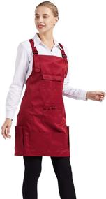 img 1 attached to Efficiently Organize and Protect- Nanxson Adjustable Women Bib Apron: Your Ultimate Multi-Function Salon Stylist Work Apron with Tool Pockets CF3010