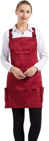 img 3 attached to Efficiently Organize and Protect- Nanxson Adjustable Women Bib Apron: Your Ultimate Multi-Function Salon Stylist Work Apron with Tool Pockets CF3010