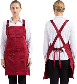 img 2 attached to Efficiently Organize and Protect- Nanxson Adjustable Women Bib Apron: Your Ultimate Multi-Function Salon Stylist Work Apron with Tool Pockets CF3010