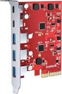 💻 inateck pcie to usb 3.2 gen 2 card: enhance speed with 20 gbps bandwidth, 5 ports - 3 type-a, 2 type-c, redcomets u21 logo