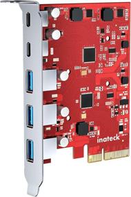 img 4 attached to 💻 Inateck PCIe to USB 3.2 Gen 2 Card: Enhance Speed with 20 Gbps Bandwidth, 5 Ports - 3 Type-A, 2 Type-C, RedComets U21