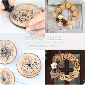 img 1 attached to 🌲 OPULANE Wood Slices 12Pcs 3.5-4 inch Unfinished Natural Craft Wood Circles Tree Slice with Bark Round Wood Discs for Crafts DIY Arts, Rustic Wedding, and Christmas Ornaments