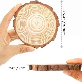 img 3 attached to 🌲 OPULANE Wood Slices 12Pcs 3.5-4 inch Unfinished Natural Craft Wood Circles Tree Slice with Bark Round Wood Discs for Crafts DIY Arts, Rustic Wedding, and Christmas Ornaments