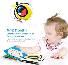 img 1 attached to 📘 beiens Soft Baby Books: Non-Toxic, High Contrast Black and White Touch and Feel Crinkle Cloth Books for Early Education and Stimulation. Perfect Baby Gift & Stroller Toy!