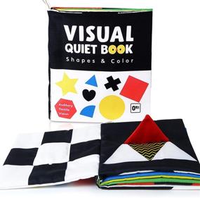 img 4 attached to 📘 beiens Soft Baby Books: Non-Toxic, High Contrast Black and White Touch and Feel Crinkle Cloth Books for Early Education and Stimulation. Perfect Baby Gift & Stroller Toy!
