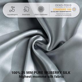 img 2 attached to 🌙 ZIMASILK Luxurious 100% 25 Momme Mulberry Silk Pillowcase for Hair and Skin Health, Smooth and Hypoallergenic, Reinforced Hidden Zipper, 1 Piece Designed Gift Box (Iron Gray, Queen 20x30 inches)