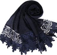 stylish lmverna lace cotton scarf for women: solid color long shawl wrap - fashionable & elegant logo