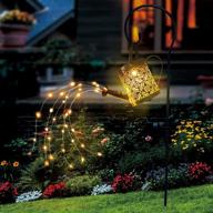 🌼 decorative outdoor solar garden lights - aeq watering can with flashing string lights, hanging solar lantern led garden lights for yard patio lawn - festive solar christmas lights логотип