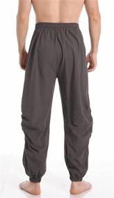 img 1 attached to 🏃 Men's Comfortable and Stylish CLANMILUMS Elastic Trousers: Perfect for Active Joggers