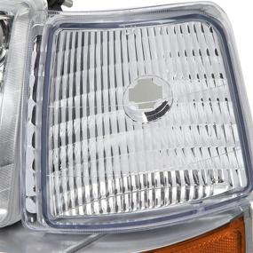 img 2 attached to DNA Motoring HL-OH-F15092-6P-CH-AM Chrome Amber Headlights Replacement For 92-96 Bronco F150 F250 F350