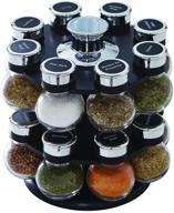 kamenstein ellington clear revolving spice tower - 16 jars with free refills for 5 years logo