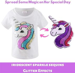 img 3 attached to 🦄 Sparkle in Style: HH Family Girl's Unicorn Birthday Top Tee - Perfect Casual T-Shirt