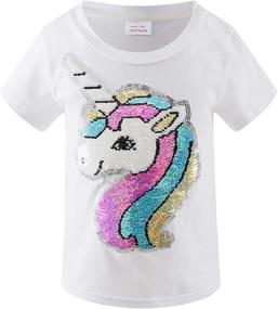 img 4 attached to 🦄 Sparkle in Style: HH Family Girl's Unicorn Birthday Top Tee - Perfect Casual T-Shirt