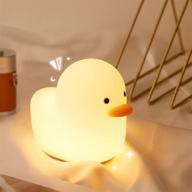 rechargeable led cute duck night light for kids baby - dull duck sleep lamp with touch sensor, timer setting and bedside lamp - ideal for christmas, thanksgiving логотип