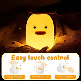 img 1 attached to Rechargeable LED Cute Duck Night Light for Kids Baby - Dull Duck Sleep Lamp with Touch Sensor, Timer Setting and Bedside Lamp - Ideal for Christmas, Thanksgiving