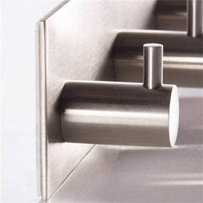 img 4 attached to 🔑 Stainless Steel Self Adhesive Key Holder for Wall, Door Hooks for Bathroom, Heavy Duty Door Hanging Shelf Towel Hanger Rail for Bathroom Kitchen Wall Mount - Set of 3