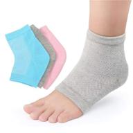 🧦 runee open toe moisturizing gel heel socks - treatment care for softer heels, dry, hard, rough, and cracked skin, 3 pairs logo