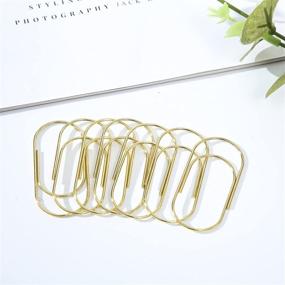 img 3 attached to 🖇️ Large 20 Pcs Paper Clips, 50mm/1.97'' - Gold Desk Accessories: Cute Office Supply Stationery (Gold)