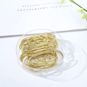 img 1 attached to 🖇️ Large 20 Pcs Paper Clips, 50mm/1.97'' - Gold Desk Accessories: Cute Office Supply Stationery (Gold)