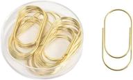 🖇️ large 20 pcs paper clips, 50mm/1.97'' - gold desk accessories: cute office supply stationery (gold) logo