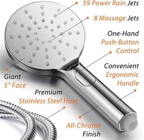 img 3 attached to 🚿 AquaSpa 6-inch Rain Shower Head/Handheld Combo with Push-Button Flow Control for Easy One-Handed Operation and Convenient Flow Setting Switching all with Same Hand! (Premium Chrome)