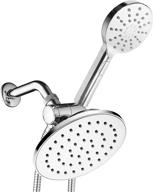 🚿 aquaspa 6-inch rain shower head/handheld combo with push-button flow control for easy one-handed operation and convenient flow setting switching all with same hand! (premium chrome) logo