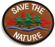 🌱 peace002 - save the nature patch - eco-friendly peace sign applique embroidered patch - iron-on logo patch for backpacks - size 8 x 7 cm logo