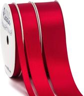 🎀 30 yards double faced satin red craft ribbon set - ribbli 3 rolls (1/4 inch x 10-yard, 5/8 inch x 10-yard, 1 inch x 10-yard) - perfect for bows, bouquets, wreaths, gift wrapping, christmas decorations logo