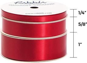 img 3 attached to 🎀 30 Yards Double Faced Satin Red Craft Ribbon Set - Ribbli 3 Rolls (1/4 Inch x 10-Yard, 5/8 Inch x 10-Yard, 1 Inch x 10-Yard) - Perfect for Bows, Bouquets, Wreaths, Gift Wrapping, Christmas Decorations