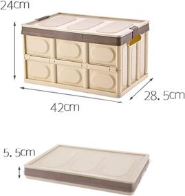 img 1 attached to Collapsible Lidded Storage Bins 2 Pack - 30L Plastic Tote Box Crates for Clothes, Toys, Books, Snacks, Shoes, and Groceries - Stackable and Folding Utility Containers