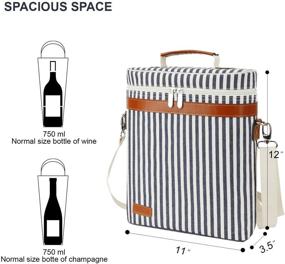 img 1 attached to 🍷 ZORMY Insulated Wine Tote Cooler Bag - 3 Bottle Carrier with Shoulder Strap, Corkscrew Opener - Perfect for Picnic, Beach, and Travel - Unique Gift for Wine Lovers